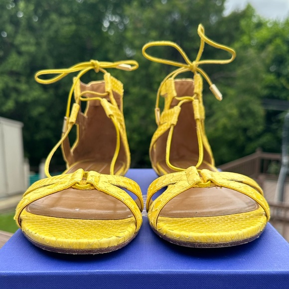 AQUAZZURA SNAKESKIN SANDALS (IT 40) - Picture 5 of 11